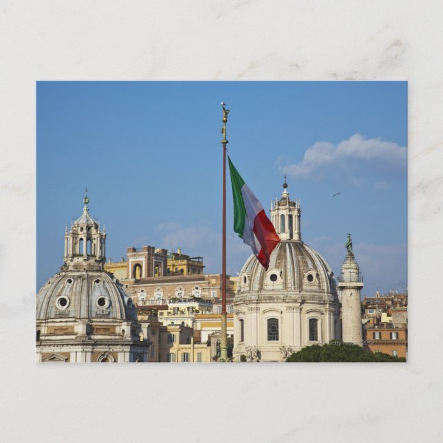 Italien, Rom. Italienska flagga Vykort (Framsida)