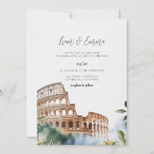 Italien Rom landskap Destination Bröllop Inbjudningar