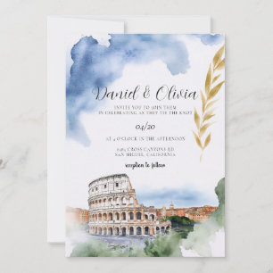Italien Rom landskap Destination Bröllop Inbjudningar