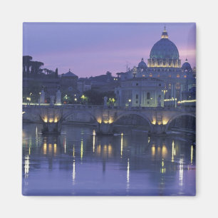 Italien, Rom, S:t Peterskyrkan och Ponte Sant Ange Magnet