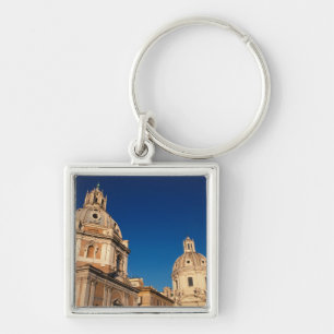 Italien, Rom, Santa Maria di Loreto-kyrkan och Fyrkantig Silverfärgad Nyckelring