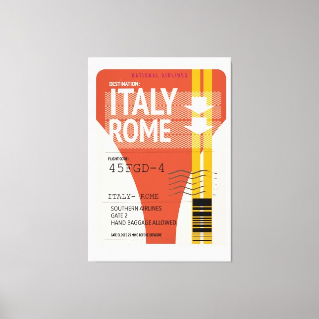 Italien Rom semesterbiljett Canvastryck (Framsida)