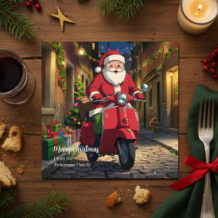 Italien Rom Tomte Vespa Jul Julkort