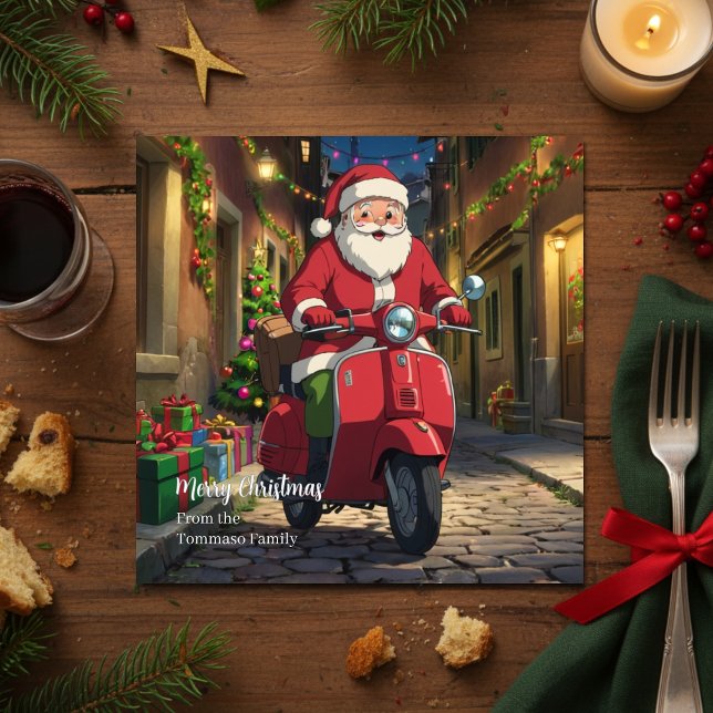 Italien Rom Tomte Vespa Jul  Julkort (Skapare uppladdad)