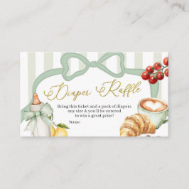 Italien Sage Grön Coquette Ränder Blöja Lotteri Tilläggskort