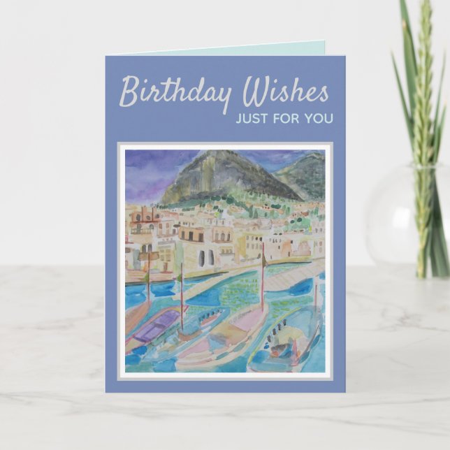 Italien Sailboat Birthday Greetings Kort (Framsida)