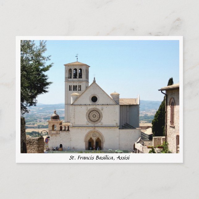 Italien San Francesco Assisi, San Franciscus Basil Vykort (Framsida)