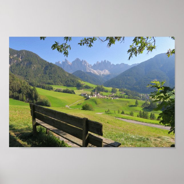 Italien Santa Maddalena Dolomites Poster (Framsidan)