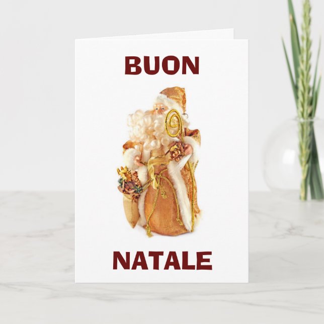 ITALIEN SANTA SÄGER"BUON NATALE" EATDRINKBEMERRY HELGKORT (Framsida)