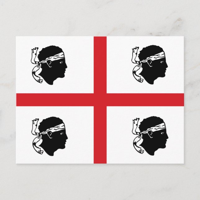 italien Sardinia öar etnisk flagga Vykort (Framsida)