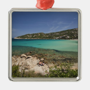 Italien, Sardinien, Baja Sardinien. Semesterstrand Julgransprydnad Metall