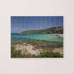 Italien, Sardinien, Baja Sardinien. Semesterstrand Pussel