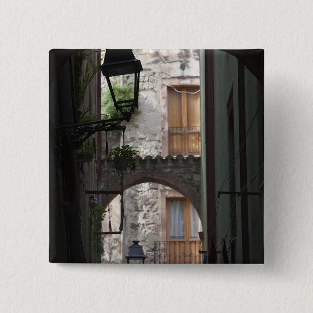 Italien, Sardinien, Bosa. Gatdetalj. Knapp (Framsida)