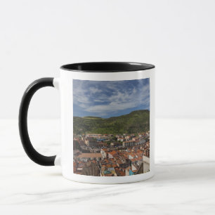 Italien, Sardinien, Bosa. Stadsvy från Castello 2 Mugg