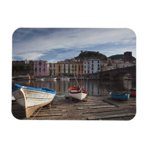 Italien, Sardinien, Bosa. Temofloden och Ponte Magnet