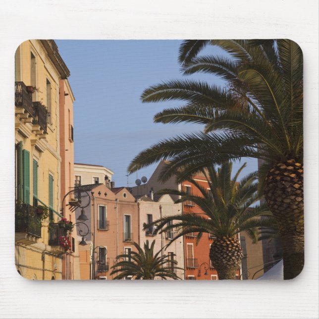 Italien, Sardinien, Cagliari. Byggnad och handflat Musmatta (Framsidan)