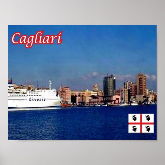 Italien - Sardinien - Cagliari - Harbour - Poster (Framsidan)