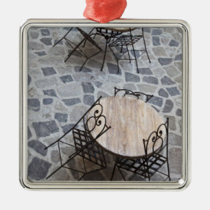 Italien, Sardinien, Castelsardo. Kaffebord. Julgransprydnad Metall