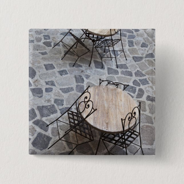 Italien, Sardinien, Castelsardo. Kaffebord. Knapp (Framsida)