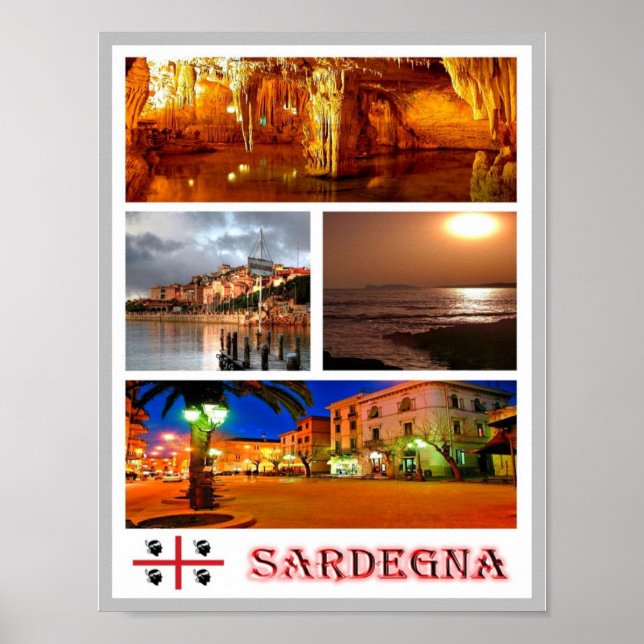 Italien - Sardinien - Mosaic - Poster (Framsidan)
