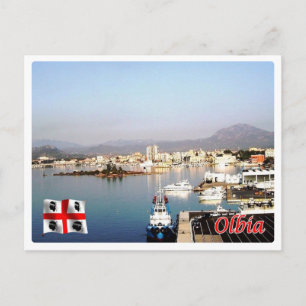 Italien - Sardinien - Olbia - gammal hamn - Vykort