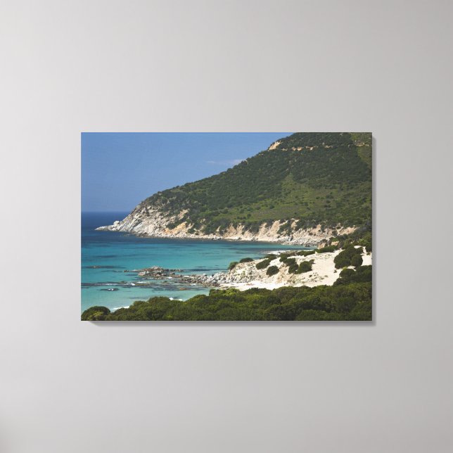 Italien, Sardinien, Solanas. Strand. Canvastryck (Framsida)
