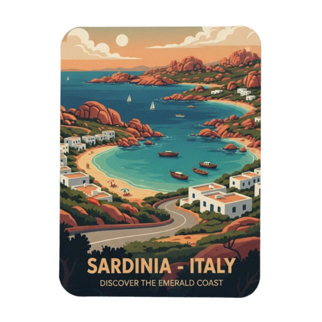 Italien Sardinien vykort Magnet (Vertikal)