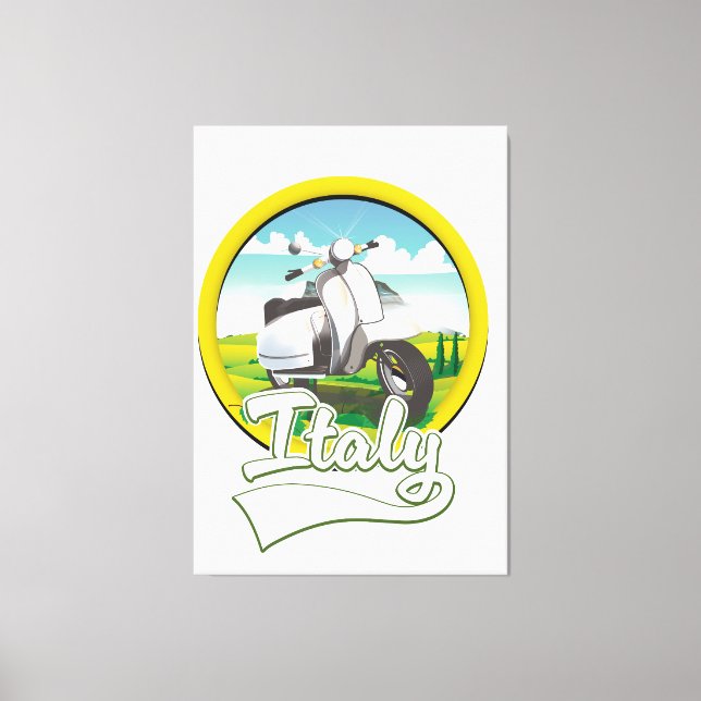 Italien Scooter Travel logotyp Canvastryck (Framsida)