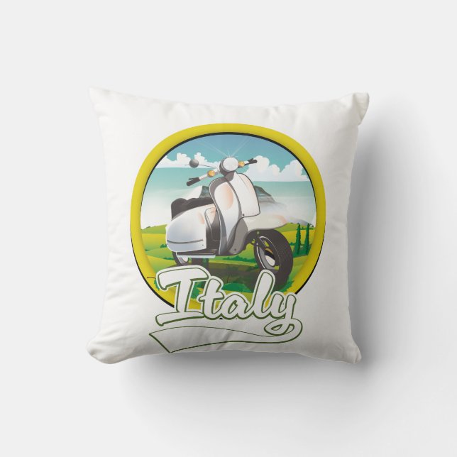 Italien Scooter Travel logotyp Kudde (Framsida)