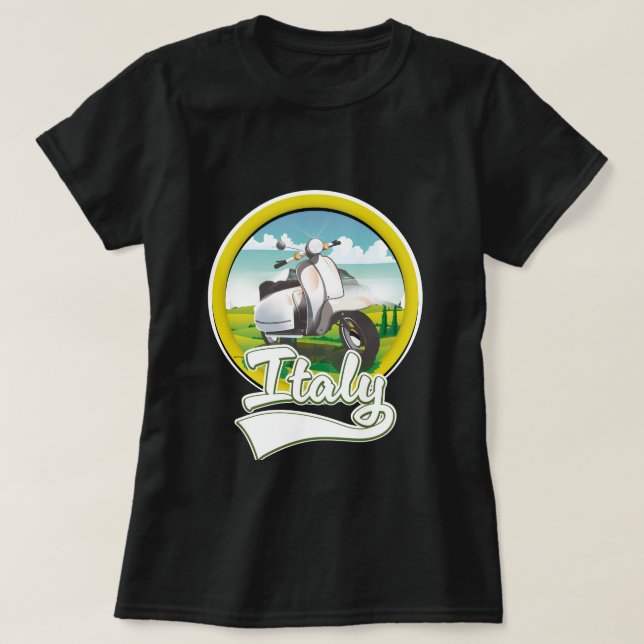 Italien Scooter Travel logotyp T Shirt (Design framsida)