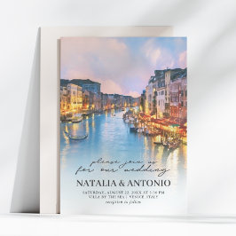 Italien Sea | Venedig Canal Watercolor Bröllop Inbjudningar