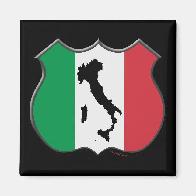 Italien Shield Karta Magnet (Framsidan)