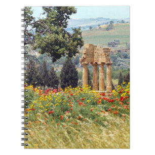 Italien, Sicilien, Agrigento. Ruinerna efter Anteckningsbok Med Spiral