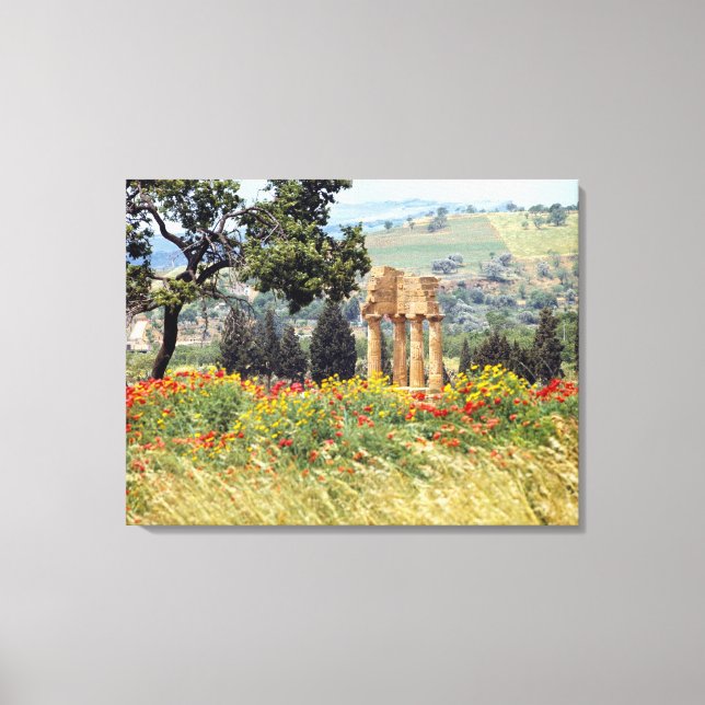 Italien, Sicilien, Agrigento. Ruinerna efter Canvastryck (Framsida)