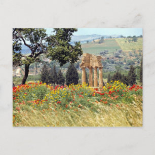 Italien, Sicilien, Agrigento. Ruinerna efter Vykort