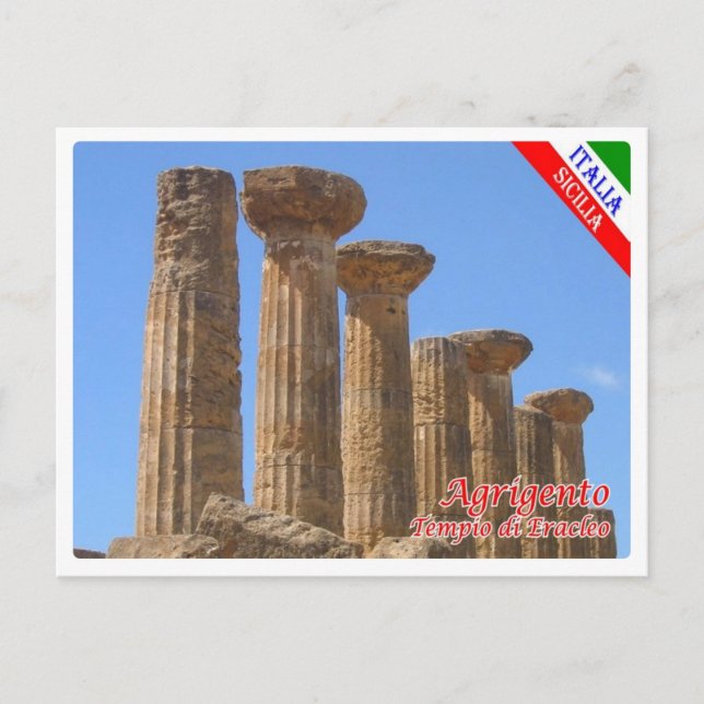Italien - Sicilien - Agrigento - Tempio di Eracleo Vykort (Framsida)