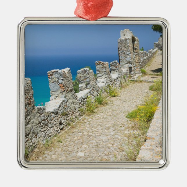 Italien, Sicilien, Cefalu, Cliffside Walkway, La Julgransprydnad Metall (Framsidan)
