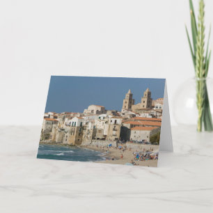 Italien, Sicilien, Cefalu, Town View med Duomo frå Kort