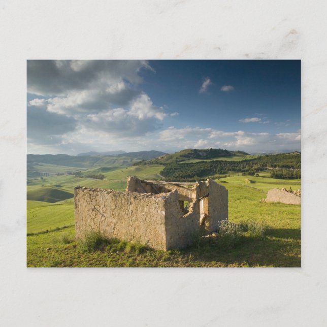 Italien, Sicilien, Enna, Pergusa, Gamla bondgården Vykort (Framsida)