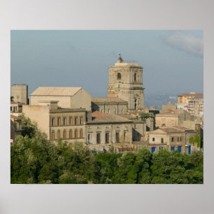Italien, Sicilien, Enna, stadsvy från Rocca di 2 Poster