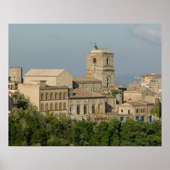 Italien, Sicilien, Enna, stadsvy från Rocca di 2 Poster (Framsidan)