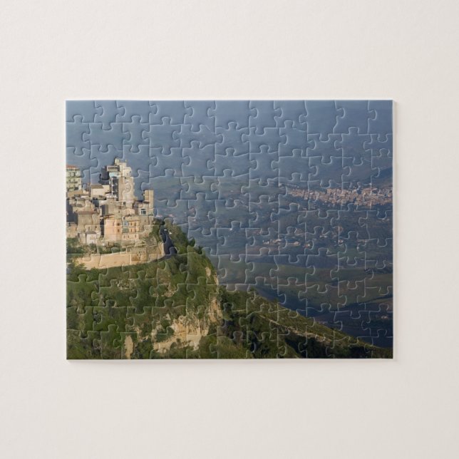 Italien, Sicilien, Enna, Town View från Rocca di Pussel (Horisontell)