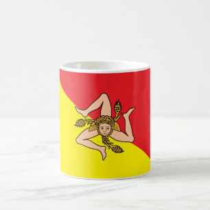 Italien - Sicilien - Flagga Sicilien - Kaffemugg