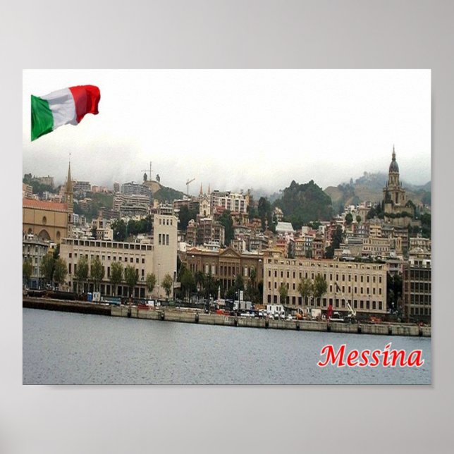 Italien - Sicilien - Messina - Cityscape - Poster (Framsidan)