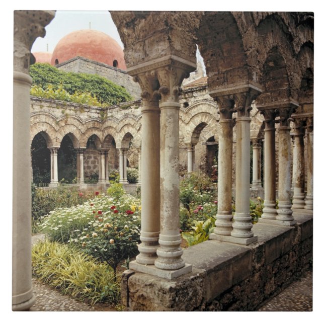 Italien, Sicilien, Palermo. Kloasterna överlever s Kakelplatta (Framsidan)