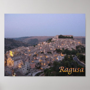 Italien - Sicilien - Ragusa - nattvy - Poster