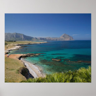 Italien, Sicilien, San Vito Lo Capo, Utsikt över G Poster