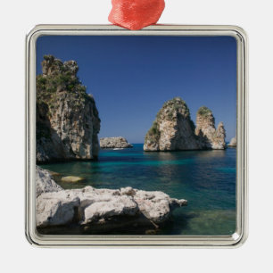 Italien, Sicilien, Scopello, Klippor vid Tonnara Julgransprydnad Metall