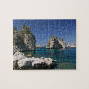 Italien, Sicilien, Scopello, Klippor vid Tonnara Pussel