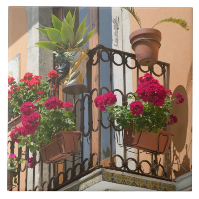 ITALIEN, Sicilien, TAORMINA: Corso Umberto 1 Kakelplatta (Framsidan)